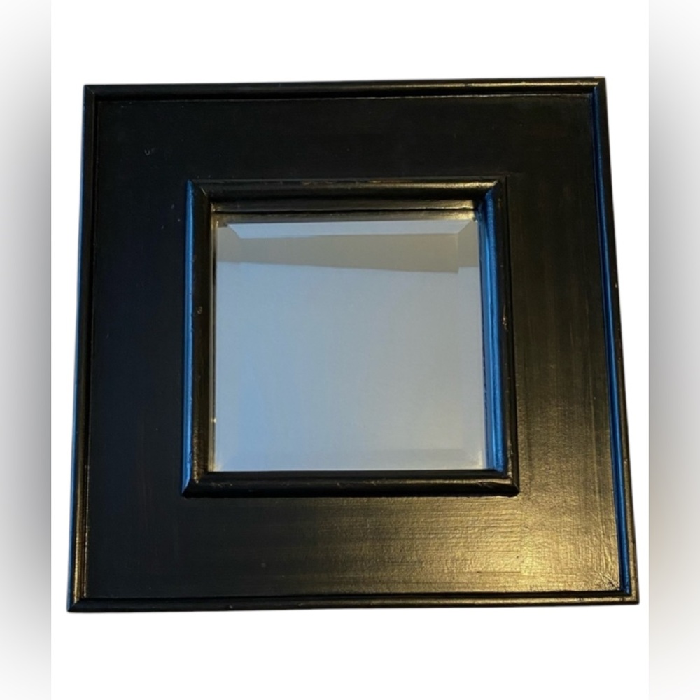 Mirror Square Dark Brown Wood Stained Frame 16x16